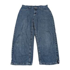 Vtg Lee Riders Capri Jeans Womens 12M Blue Denim High Rise Mom